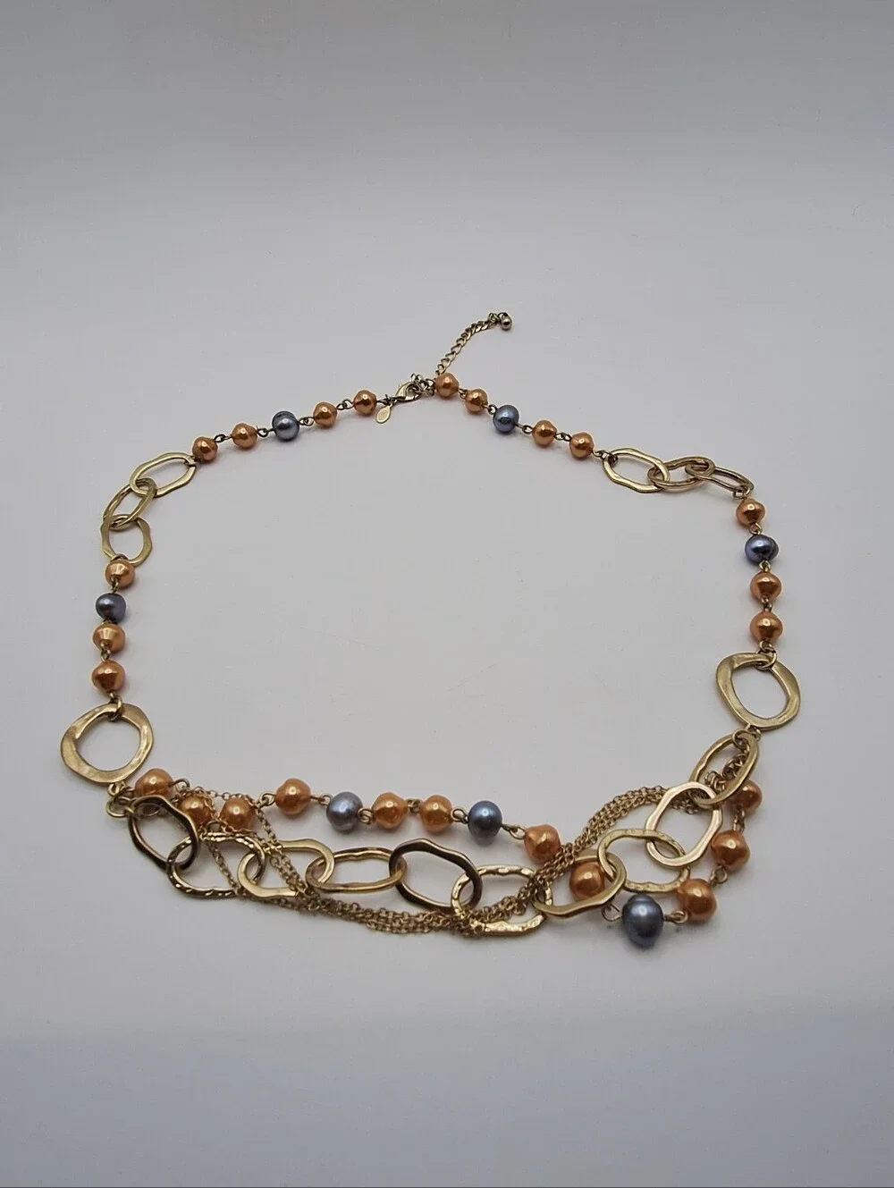 NWT Premier Designs Gold Tone Pearl Multi Strand Statement Necklace